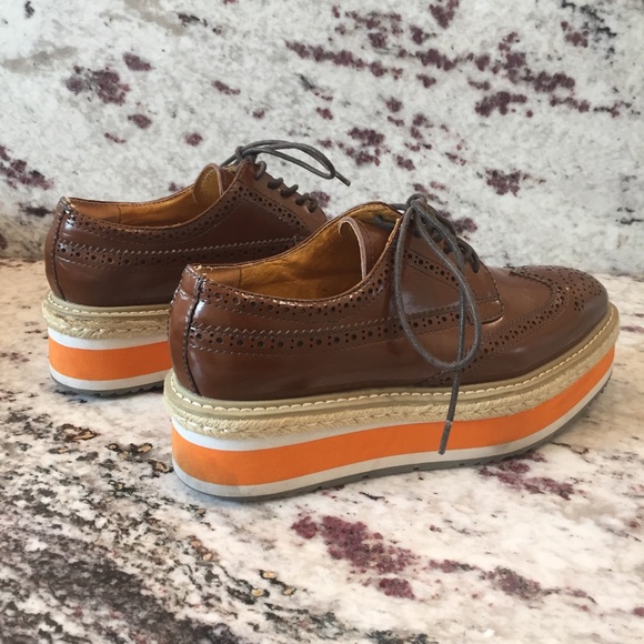 PRADA | Platform Jute Espadrilles Brogues Size 38 - Picture 5 of 16